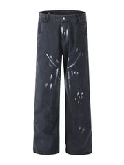 Men's Paint Splatter Wide-leg Pants, front view