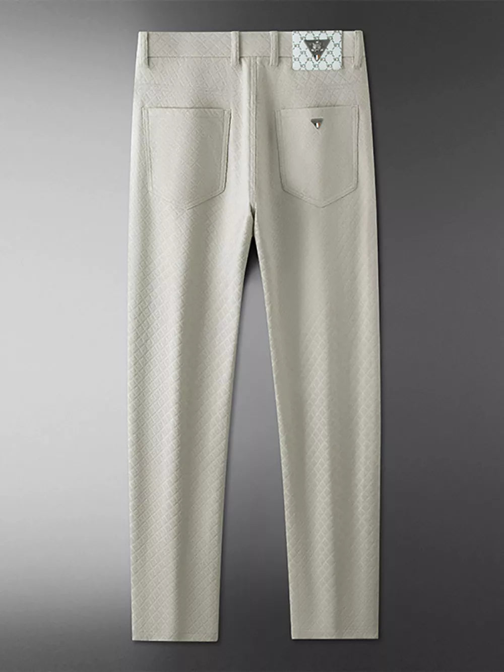 Men's Lightweight Textured Casual Pants in Off-white, model styling view