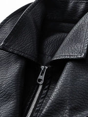 Sleek Faux Leather Bomber Jacket For Him