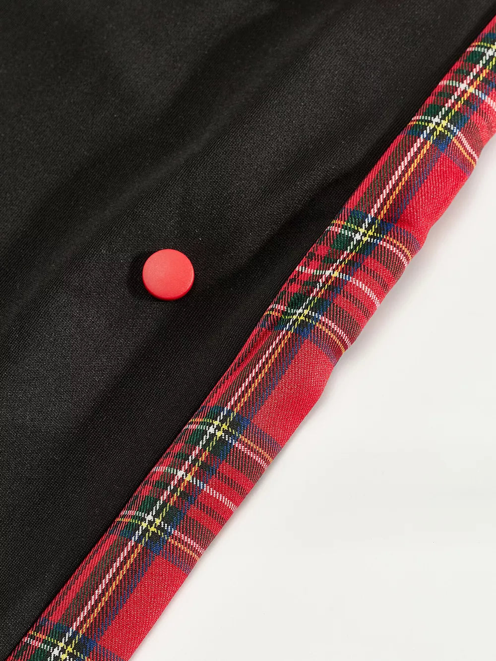 Men's Full Size Drawstring Plaid Side Stripe Pants, fabric detail
