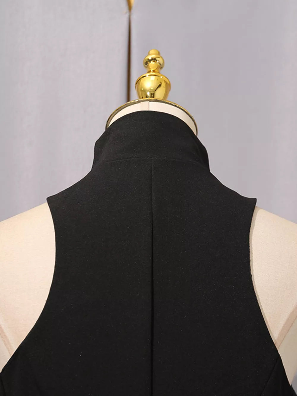 Zip Up Sleeveless Mini Dress in Black, editorial view