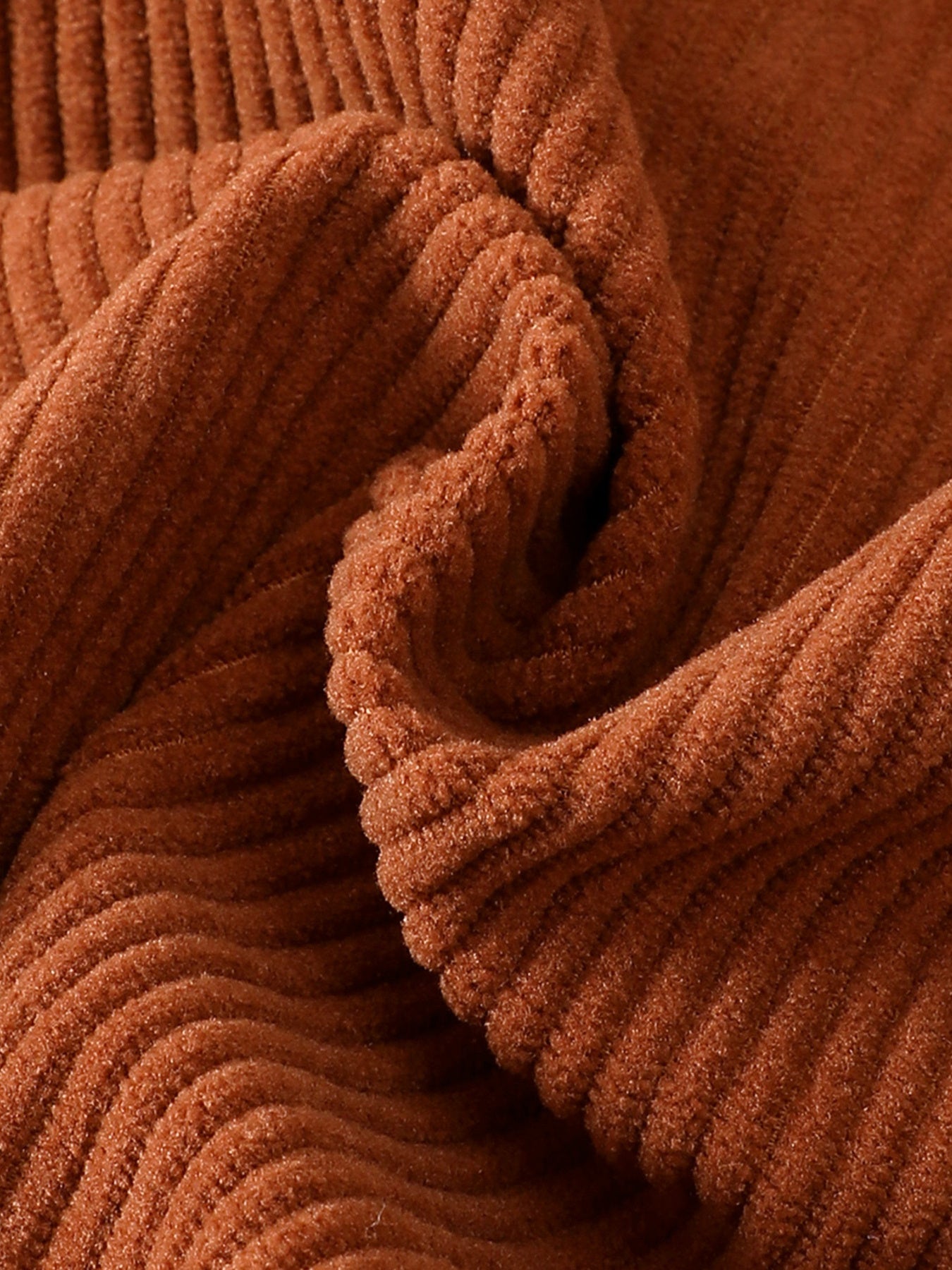 Kids brown corduroy pocket overalls fabric detail
