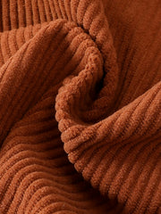 Kids brown corduroy pocket overalls fabric detail