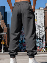 Men's Striped Casual Joggers, fit detail