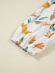 Bohemian Floral Print Ruffle Mini Dress in Sherbet, view 11