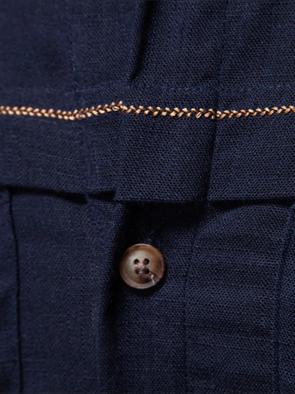 Dark Navy utility shirt with contrast stitching detail and button closure.