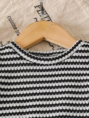 Children S Striped Tank And Shorts Set in Black, side view