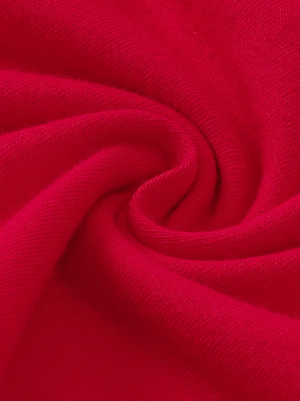 Red cotton baby dress fabric detail