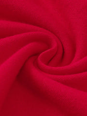 Red cotton baby dress fabric detail