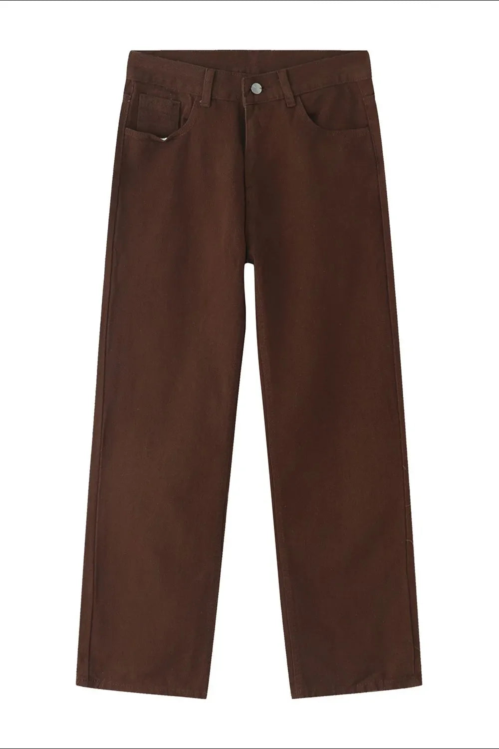 Relaxed fit chino trousers in chocolate brown with a straight leg and classic pocket details.