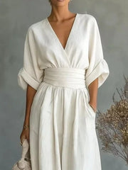 Full Size Half Sleeve Wide Leg Jumpsuit, back view