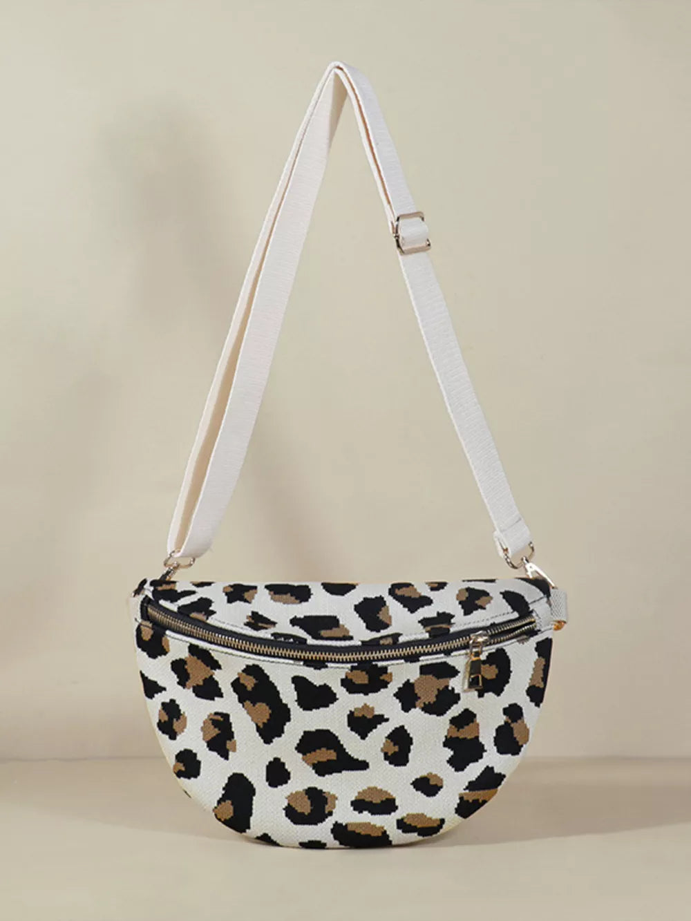 Leopard Print Crossbody Bag, model styling view