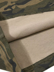 Men's Camouflage Print Short Sleeve T-shirt in Green Camouflage, model styling view