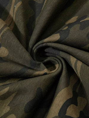 Men's Camouflage Print Short Sleeve T-shirt in Green Camouflage, alternate angle