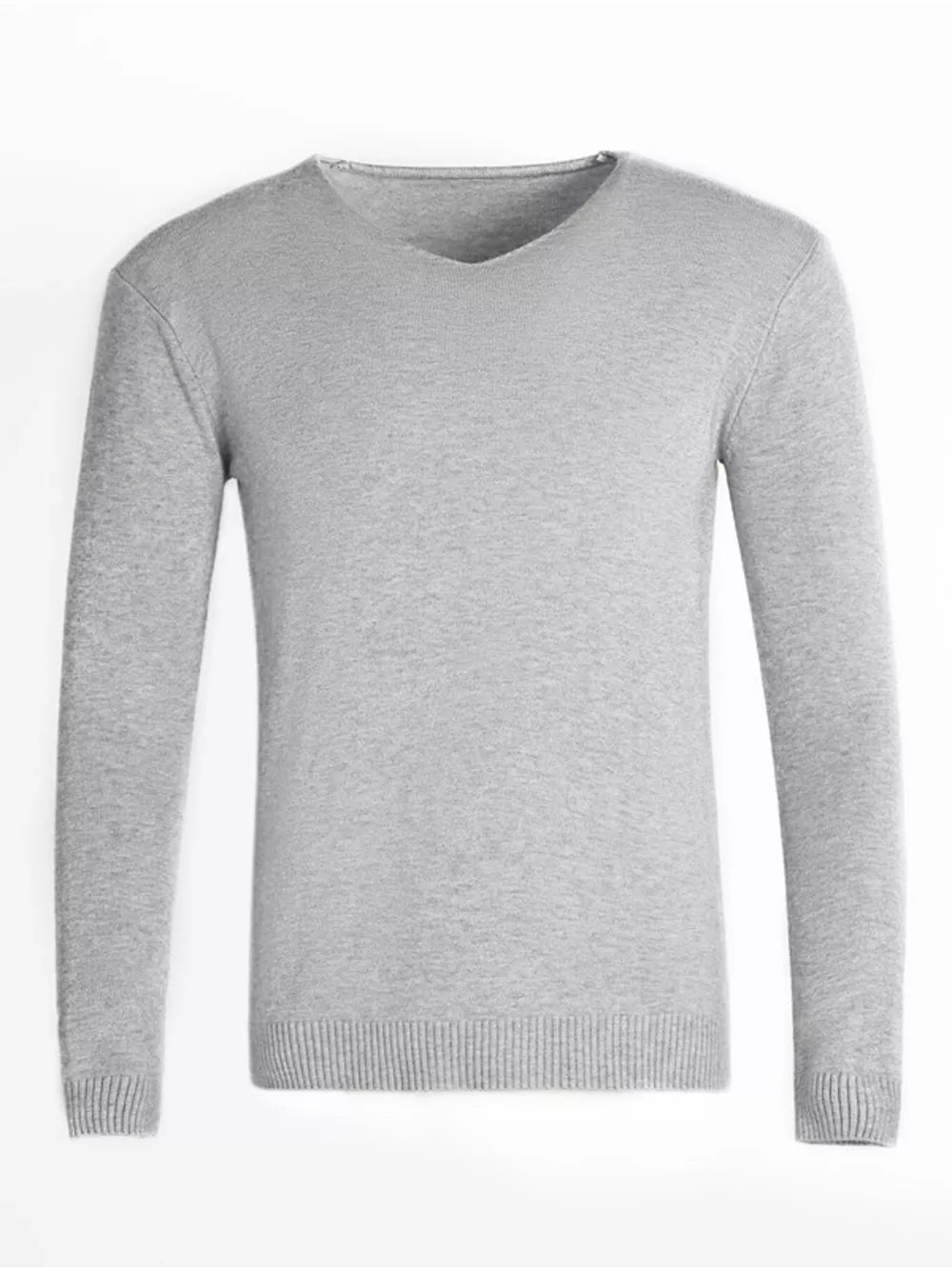 Men's Plus Size Solid Color Long Sleeve Knit Top in Navy, product detail