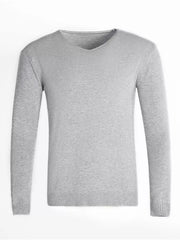 Men's Plus Size Solid Color Long Sleeve Knit Top in Navy, product detail