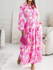Long Sleeve Maxi Shirt Dress in Pastel Blue, front view