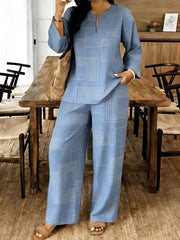 Geometric Print Relaxed Two-piece Ensemble