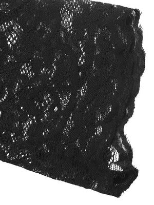 Lace Sleeve Square Neck Top in Black, view 12