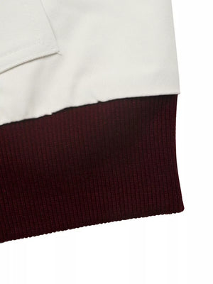 Contrast Trim Zip Up Jacket in White, view 11