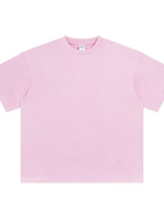 Acid wash oversized tee in blush pink with crewneck and short sleeves.