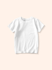 White cotton toddler crew-neck t-shirt with short sleeves
