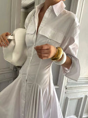 Chic Button-front Maxi Shirt Dress