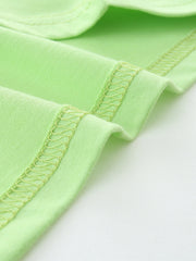 Toddler green cotton t-shirt with decorative stitching detail