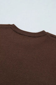 pullover sweater in cream with ribbed and waist-length