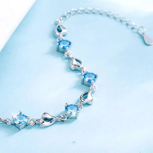 0.3 Carat Moissanite 925 Sterling Silver Bracelet in Silver, fabric detail
