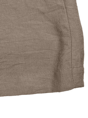 Smocked strapless wide-leg romper in taupe with frill detail