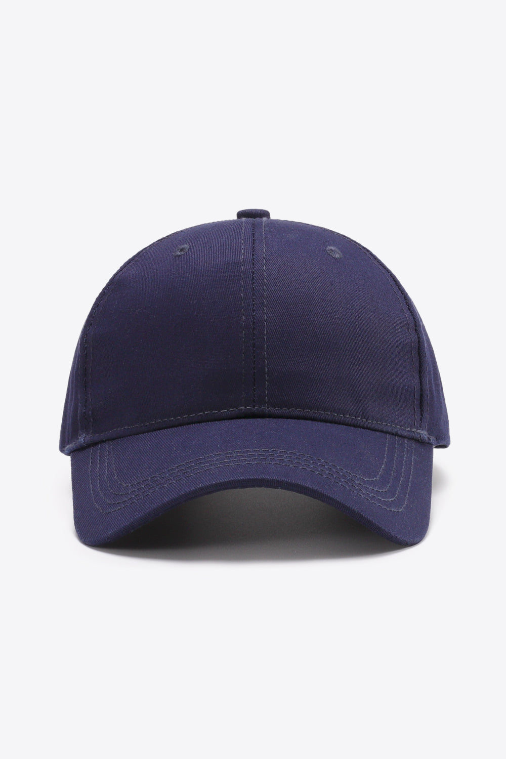 Navy cotton twill baseball cap with adjustable strap
