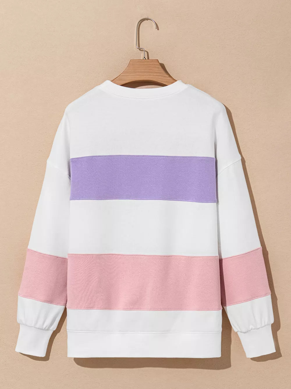 Colorblock Patchwork Drop Shoulder Sweatshirt in Multicolor, fit detail