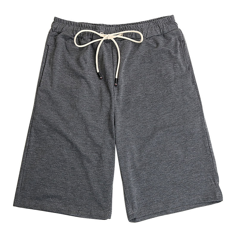 Relaxed fit culotte lounge shorts in charcoal grey with a drawstring waist and pockets.