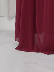 Ruched Halter Neck Cape Maxi Dress in Red, view 13