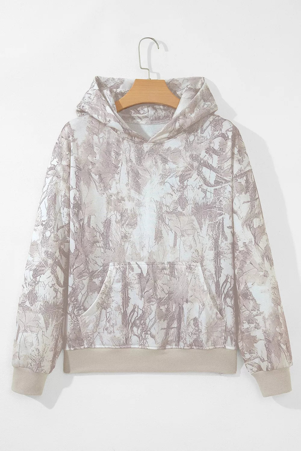athleisure pullover hoodie in Light Gray with hooded
