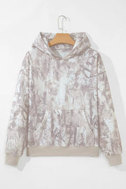 athleisure pullover hoodie in Light Gray with hooded