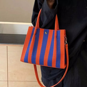 Striped Adjustable Strap Crossbody Bag, side view