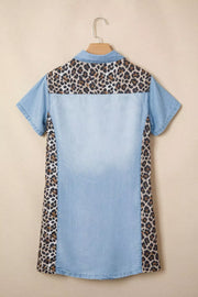 Leopard Print Accent Polo Dress