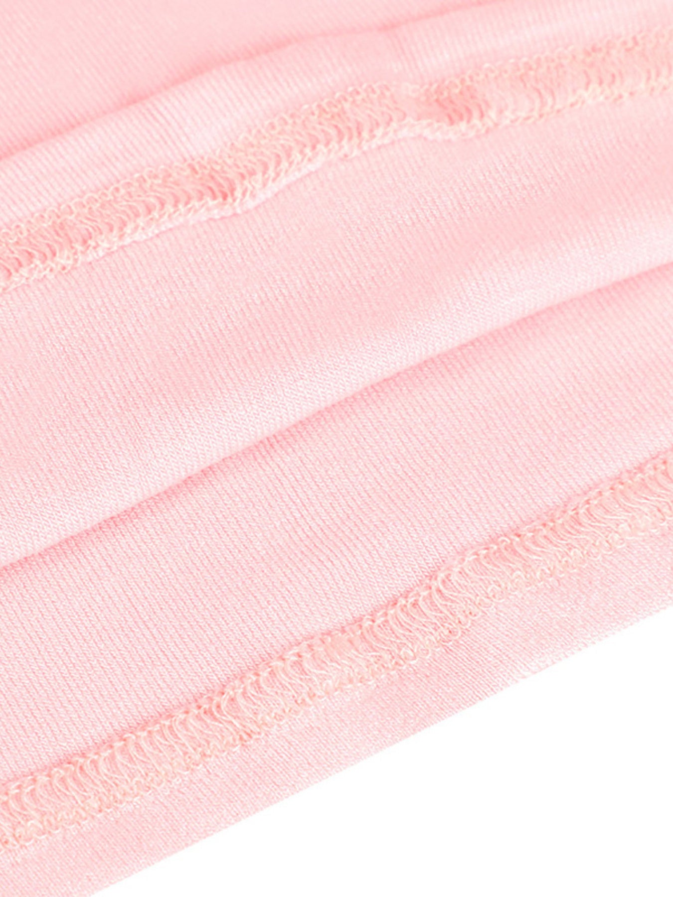 Pink polyester t-shirt with decorative stitching detail