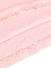 Pink polyester t-shirt with decorative stitching detail