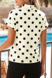 Charming Polka Dot Mock Neck Shirt
