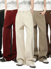 Urban Utility Wide-Leg Denim jeans in black, burgundy, beige, khaki, and brown.