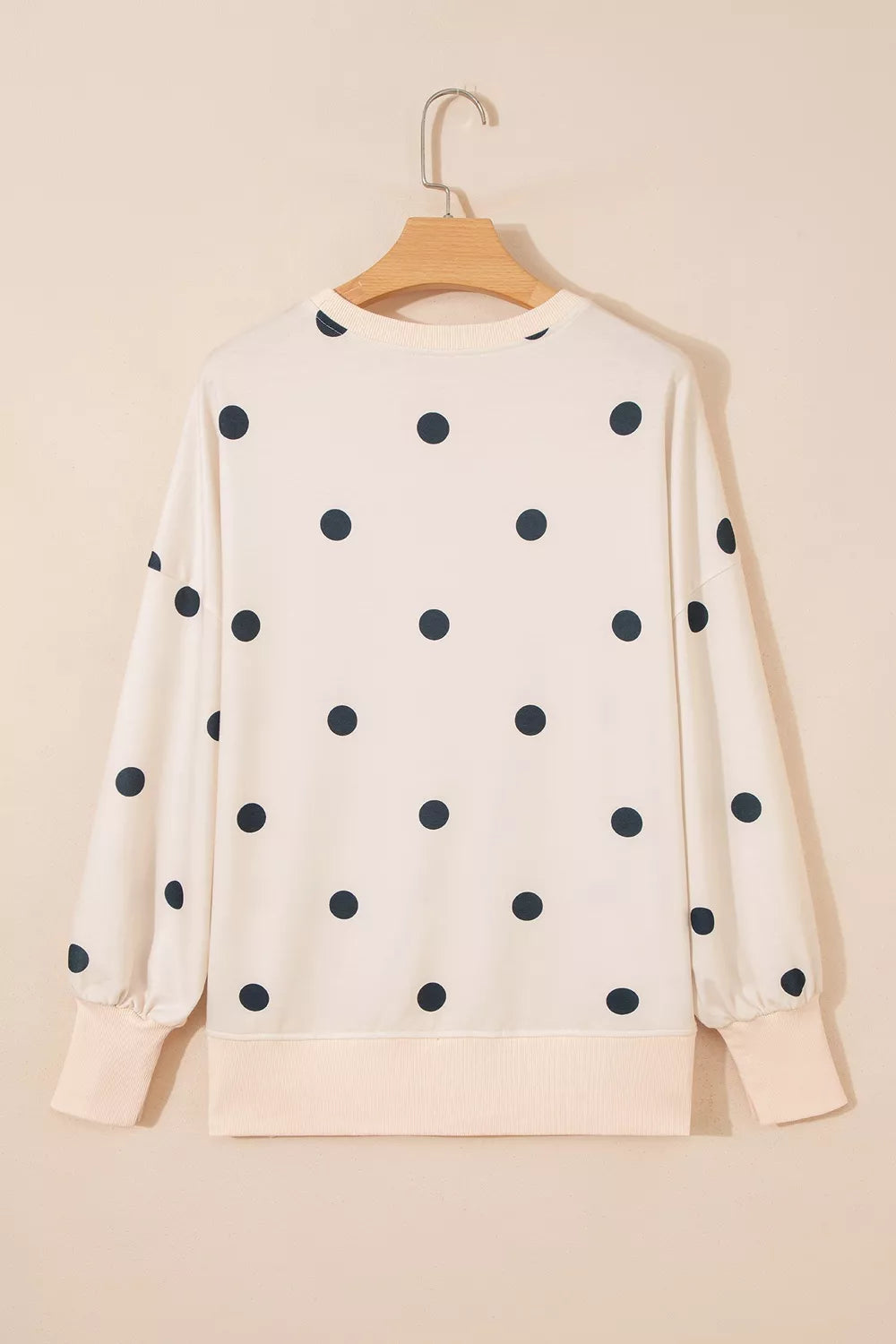 Beige loose tunic with crew neck