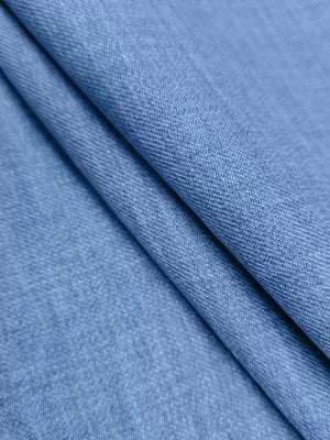 Textured blue casual shirt fabric detail