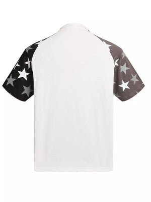 Men's Star Raglan Sleeve T-shirt in White, fit detail