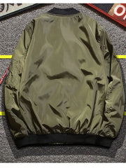 Men's Plus Size Military-inspired Bomber Jacket, side view
