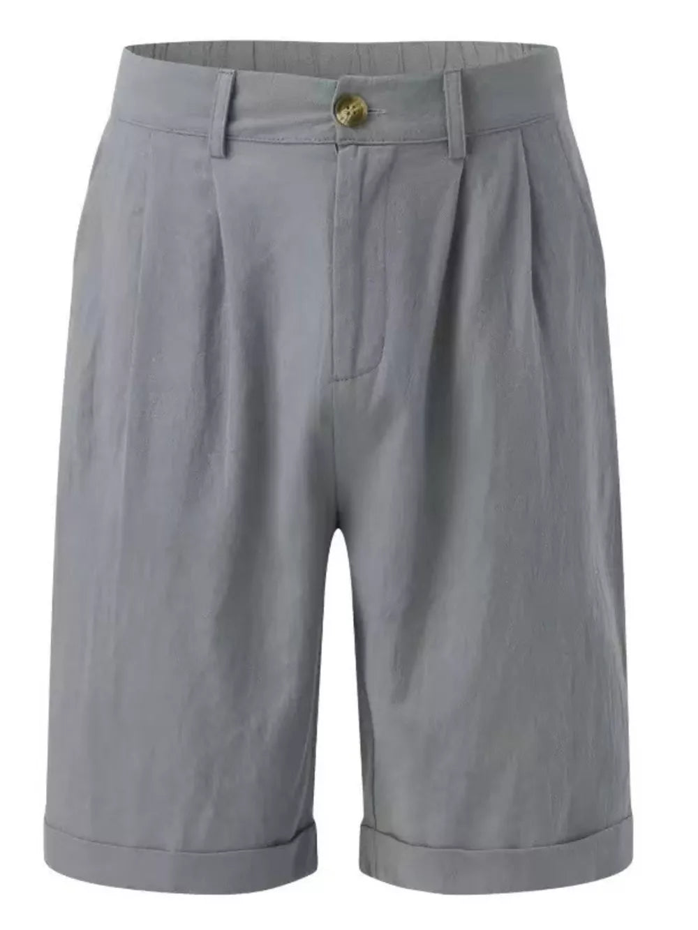 Men's Classic Pleated Full Size Shorts Plus Size in Black, fabric detail