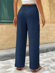 Relaxed Fit Drawstring Wide-leg Pants