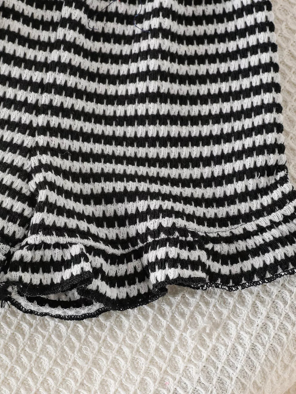 Children S Striped Tank And Shorts Set in Black, back view